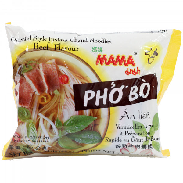 Zupa Nudle Mama Pho bo smak wołowiny z makaronem ryżowym