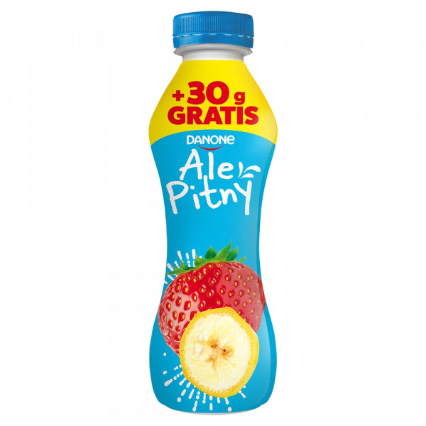Danone Ale Pitny Produkt mleczny o smaku truskawka-banan 300 g